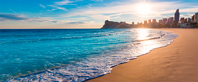 Abahana Villas - Playa de Poniente al atardecer. Abahana Villas - Playa de Poniente al atardecer.